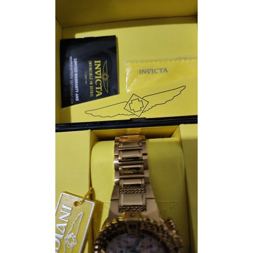 INVICTA RESERVE SWISS RONDA GOLD UNISEX Z60 WATCH, MOTHER OF PEARL DIAL